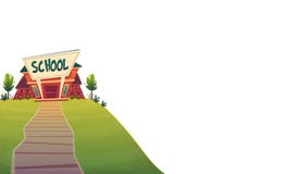 School . day of knowledge funny cartoon background , warm autumn education card cover in red green bright colours isolated on whi royalty free illustration School . day of knowledge funny cartoon background , warm autumn education card cover in red green bright colours isolated on whi royalty free illustration