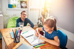 School Girl Doing Homework royalty free stock photos School Girl Doing Homework royalty free stock photos