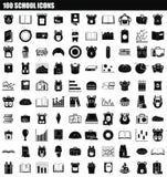 100 school icon set, simple style. 100 school icon set. Simple set of 100 school icons for web design isolated on white background royalty free illustration 100 school icon set, simple style. 100 school icon set. Simple set of 100 school icons for web design isolated on white background royalty free illustration