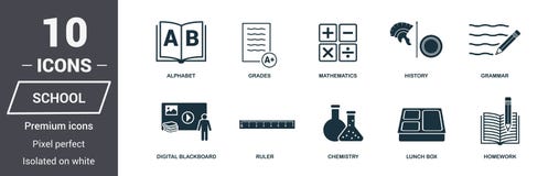School icons set. Premium quality symbol collection. School icon set simple elements. Ready to use in web design, apps, software, royalty free illustration School icons set. Premium quality symbol collection. School icon set simple elements. Ready to use in web design, apps, software, royalty free illustration