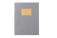 School notebook old fashioned isolated on white background, blank label, copy space, top view Stock Image School notebook old fashioned isolated on white background, blank label, copy space, top view Stock Image