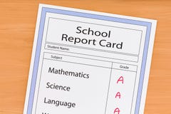 School Report Card stock photo School Report Card stock photo