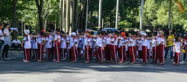 School students line up in reunification palace in ho chi minh,vietnam Stock Image School students line up in reunification palace in ho chi minh,vietnam Stock Image