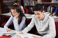 Schoolchildren Studying In Library Royalty Free Stock Photos Schoolchildren Studying In Library Royalty Free Stock Photos