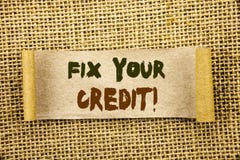 Schreibenstext-Vertretung Verlegenheit Ihr Kredit Geschäftsfoto, welches das schlechte Ergebnis veranschlagt Avice Fix Improvemen lizenzfreie abbildung Schreibenstext-Vertretung Verlegenheit Ihr Kredit Geschäftsfoto, welches das schlechte Ergebnis veranschlagt Avice Fix Improvemen lizenzfreie abbildung