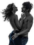 Schulterfreies Liebhaberschattenbild der sexy stilvollen Paarliebhaber lizenzfreies stockbild Schulterfreies Liebhaberschattenbild der sexy stilvollen Paarliebhaber lizenzfreies stockbild