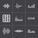 Schwarze Ikonen soundwave Musik des Vektors eingestellt stock abbildung Schwarze Ikonen soundwave Musik des Vektors eingestellt stock abbildung