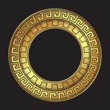 Schéma tiré par la main ornanent de style méandre grec antique d'or et le cadre rond de travail de point conçoivent l'illustratio illustration libre de droits Schéma tiré par la main ornanent de style méandre grec antique d'or et le cadre rond de travail de point conçoivent l'illustratio illustration libre de droits