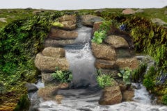 Schöne Aussicht eines Wasserfalls stockbilder Schöne Aussicht eines Wasserfalls stockbilder