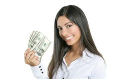 Schöne Geschäftsfrauholding Dollaranmerkungen Stockfotografie Schöne Geschäftsfrauholding Dollaranmerkungen Stockfotografie