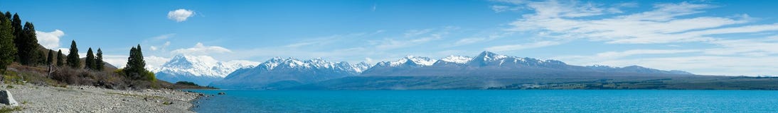 Schöne Panoramaansicht mit See, Südinsel, Neuseeland Stockfotos Schöne Panoramaansicht mit See, Südinsel, Neuseeland Stockfotos
