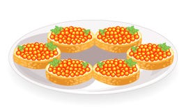 Schöne Sandwiche Wei?brot mit Butter und rotem Kaviar Geschmackvolles und gesundes Produkt Festliche Tabellendekoration Vektor vektor abbildung Schöne Sandwiche Wei?brot mit Butter und rotem Kaviar Geschmackvolles und gesundes Produkt Festliche Tabellendekoration Vektor vektor abbildung
