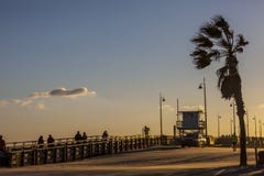 Schöner Sonnenuntergang an Venedig-Strand in Los Angeles, Kalifornien lizenzfreies stockbild Schöner Sonnenuntergang an Venedig-Strand in Los Angeles, Kalifornien lizenzfreies stockbild