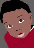 Schönes afrikanisches Baby mit den ausdrucksvollen Augen, die für Fotografen aufwerfen lizenzfreie abbildung Schönes afrikanisches Baby mit den ausdrucksvollen Augen, die für Fotografen aufwerfen lizenzfreie abbildung