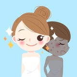 Schönheitskarikatur skincare Frau stock abbildung Schönheitskarikatur skincare Frau stock abbildung
