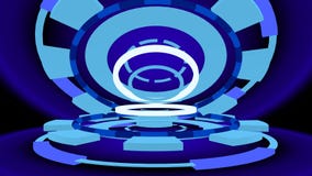 Sci-fi gizmo with glowing rings, 3d illustration royalty free illustration Sci-fi gizmo with glowing rings, 3d illustration royalty free illustration