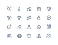 Science icons. Line series
