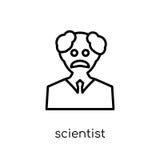Scientist icon. Trendy modern flat linear vector Scientist icon stock illustration Scientist icon. Trendy modern flat linear vector Scientist icon stock illustration