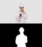Scientist Using Phone Texting Message, Alpha Channel stock photography Scientist Using Phone Texting Message, Alpha Channel stock photography