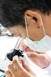 Scientists are using a microscope. royalty free stock image Scientists are using a microscope. royalty free stock image