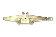 Scissor Steckfassungsschuß, Autoheber, der mechanische Wagenheber, der auf weißem Hintergrund lokalisiert wird stockfotografie Scissor Steckfassungsschuß, Autoheber, der mechanische Wagenheber, der auf weißem Hintergrund lokalisiert wird stockfotografie
