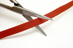 Scissors cut red ribbon Stock Image Scissors cut red ribbon Stock Image