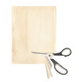 Scissors cut a sheet of old paper Royalty Free Stock Image Scissors cut a sheet of old paper Royalty Free Stock Image