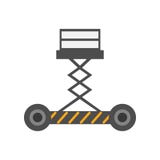 Scissors lift colored icon. Element of colored construction sign for mobile concept and web apps. Color Scissors lift icon can be royalty free illustration Scissors lift colored icon. Element of colored construction sign for mobile concept and web apps. Color Scissors lift icon can be royalty free illustration