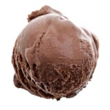A scoop of dark chocolate ice cream isolated on white background - top view royalty free stock photo A scoop of dark chocolate ice cream isolated on white background - top view royalty free stock photo