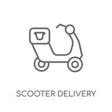 scooter delivery linear icon. Modern outline scooter delivery lo vector illustration scooter delivery linear icon. Modern outline scooter delivery lo vector illustration