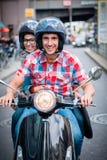 Scooter driver in the streets of Berlin royalty free stock image Scooter driver in the streets of Berlin royalty free stock image