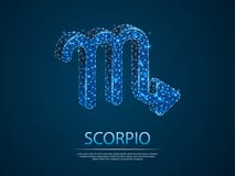 Scorpio Zodiac 3D low poly abstract illustration . Vector digit wireframe concept. business concept vector illustration Scorpio Zodiac 3D low poly abstract illustration . Vector digit wireframe concept. business concept vector illustration