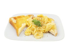 Scrambled Eggs On Toast Royalty Free Stock Photography