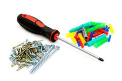 Screw-driver And Screws Royalty Free Stock Photos Screw-driver And Screws Royalty Free Stock Photos