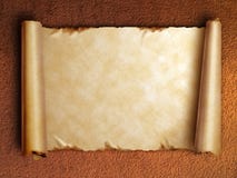 Scroll of old paper with curled edges