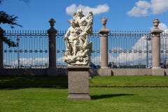 Sculptural Group In The Summer Garden In St. Petersburg Stock Photos
