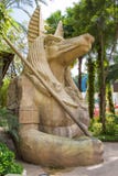 Sculpture antique égyptienne en Anubis d'art photos libres de droits Sculpture antique égyptienne en Anubis d'art photos libres de droits