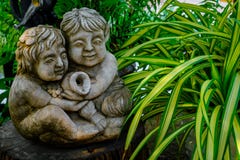 Sculpture fountain in garden in Koh Larn, Thailand royalty free stock photos Sculpture fountain in garden in Koh Larn, Thailand royalty free stock photos