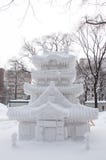 Sculpture of a japanese temple (Shinto), Sapporo Snow Festival 2013 stock photo Sculpture of a japanese temple (Shinto), Sapporo Snow Festival 2013 stock photo