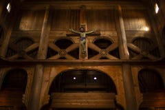 Scultura di Cristo in chiesa di legno fotografia stock Scultura di Cristo in chiesa di legno fotografia stock