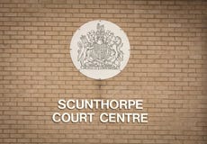 Scunthorpehof Centrumteken - Scunthorpe, Verenigd Lincolnshire, stock foto Scunthorpehof Centrumteken - Scunthorpe, Verenigd Lincolnshire, stock foto