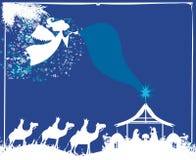 Scène van de Kerstmis de godsdienstige geboorte van Christus royalty-vrije illustratie Scène van de Kerstmis de godsdienstige geboorte van Christus royalty-vrije illustratie