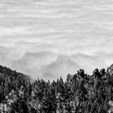 Sea of clouds announcing a storm reaching the island royalty free stock photography Sea of clouds announcing a storm reaching the island royalty free stock photography