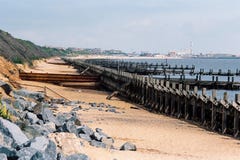 Sea Defences In Norfolk, England Royalty Free Stock Photos Sea Defences In Norfolk, England Royalty Free Stock Photos