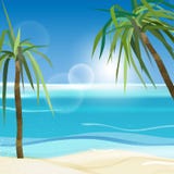 01 Sea palms. The illustration of beautiful seashore background with Palm trees. Vector image vector illustration 01 Sea palms. The illustration of beautiful seashore background with Palm trees. Vector image vector illustration