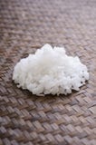 Sea Salt On Weaving Bamboo Royalty Free Stock Photography