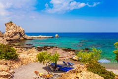 Sea skyview landscape photo of picturesque beach near Stegna and Archangelos on Rhodes island, Dodecanese, Greece. Panorama with stock images Sea skyview landscape photo of picturesque beach near Stegna and Archangelos on Rhodes island, Dodecanese, Greece. Panorama with stock images