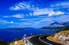 Sea view from the road royalty free stock images Sea view from the road royalty free stock images