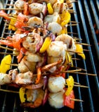 Seafood Kabobs Royalty Free Stock Images Seafood Kabobs Royalty Free Stock Images