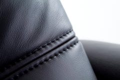 Seam On Black Leather Stock Photos Seam On Black Leather Stock Photos
